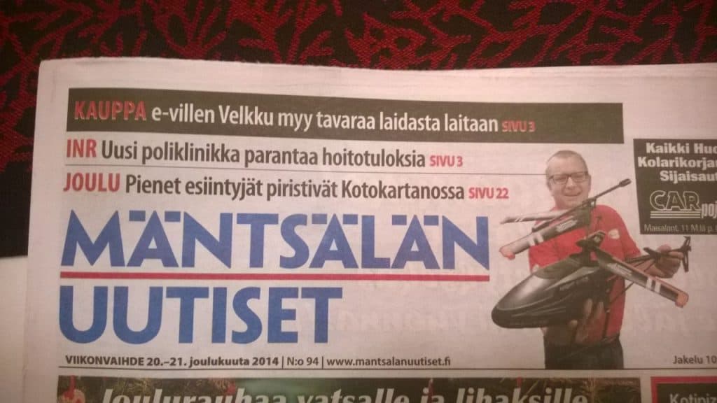 Mäntsälän Uutiset teki e-villestä jutun paikallislehteen.