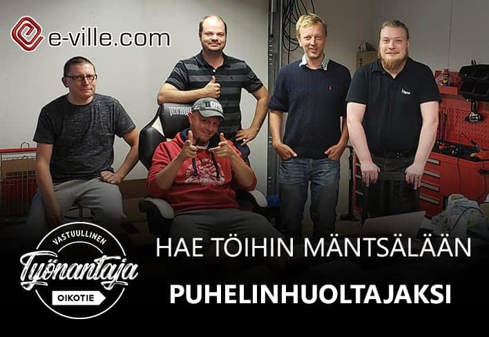 2 avointa työpaikkaa Mäntsälässä – Puhelinhuoltajaksi tai tiiminvetäjäksi e-villen huoltopisteelle?